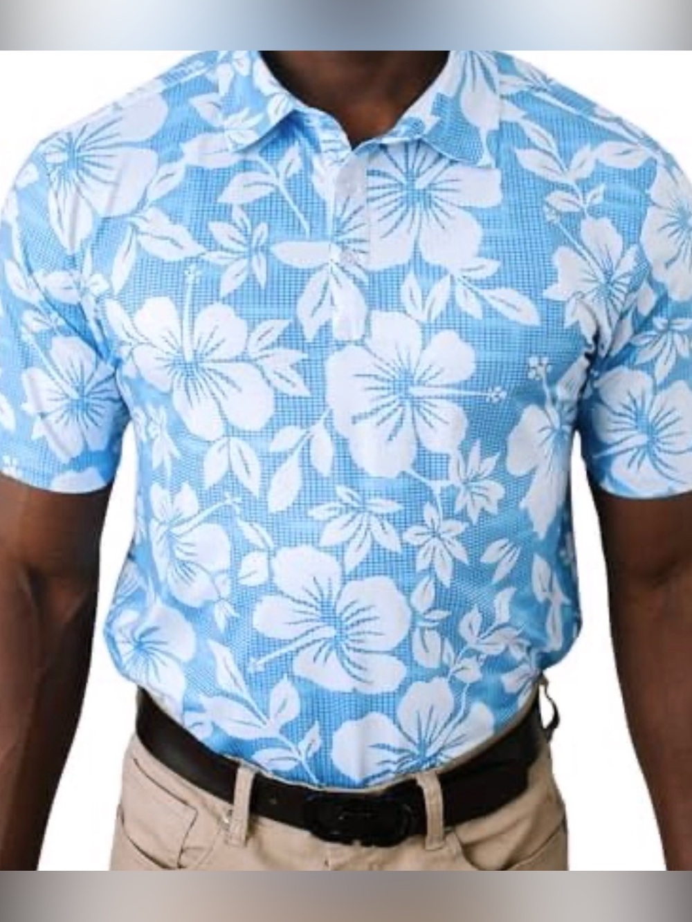 Yatta Golf Kahakai Polu Polo Tropical Print sz XL Blue